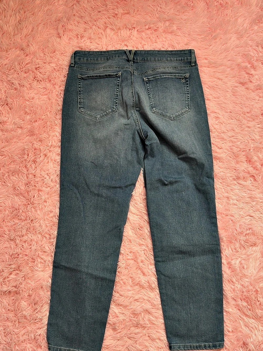 Jessica Simpson Rolled Crop Skinny Jeans Blue Waist 14/32 - Picture 3 of 5